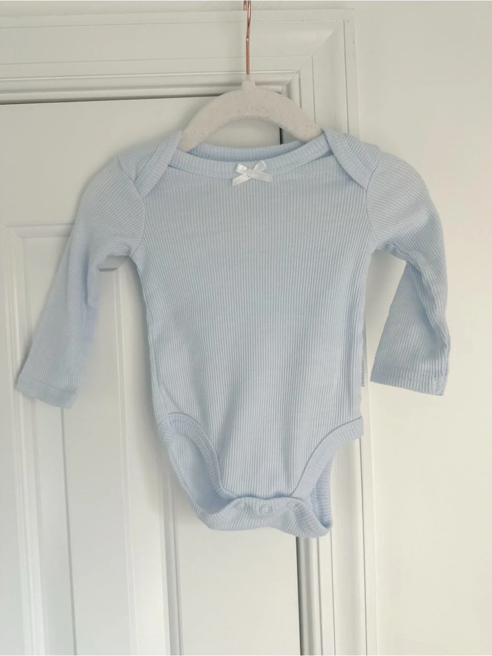 Shabby Chic light blue long sleeve onsie 0-3m new without tags